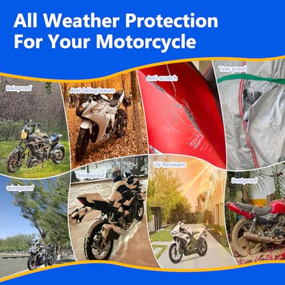 Motorcycle Cover (Black / 97.5" x 41" x 50")