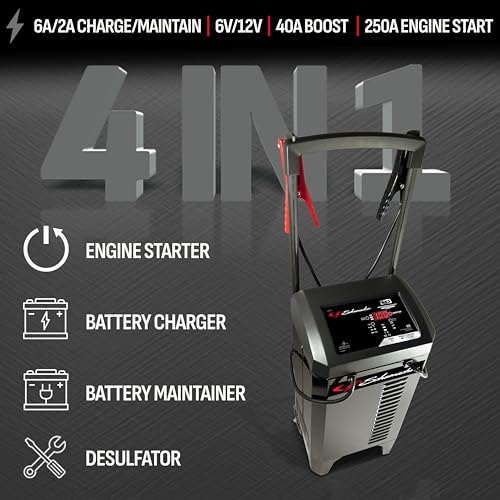 Wheeled 6A Car Battery Charger & Maintainer (6/12V 40/250A)