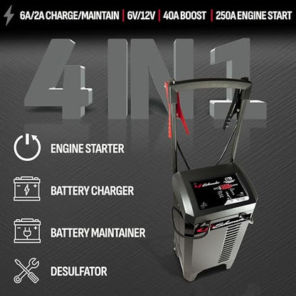Wheeled 6A Car Battery Charger & Maintainer (6/12V 40/250A)