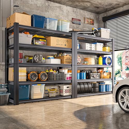 3010LBS Storage Shelves 72" H Garage Shelving Heavy Duty Metal Shelving 5 Tier Adjustable Metal Shelves for Storage for Kitchen Pantry Warehouse Basement 72" H x 35.5" W x 16" D (Black)