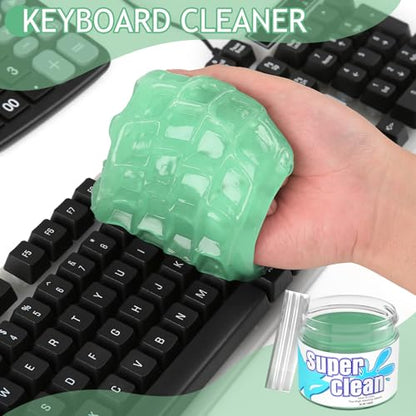 Car Cleaning Gel Car Cleaning Putty Car Putty Car Interior Cleaner Car Slime Car Detailing Kit Car Accessories Gifts for Men Women Stocking Stuffers Green (Green)