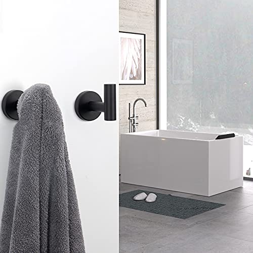 Bath Towel Hooks (Matte Black / 4 Pack)