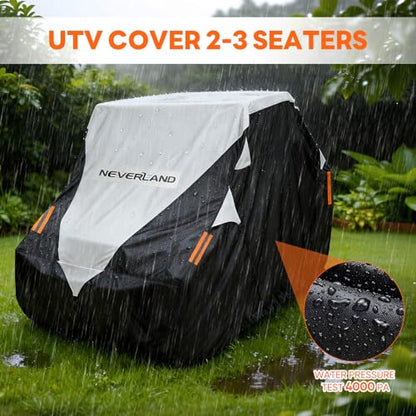 UTV Cover Waterproof 300D Heavy Duty 2 (M: 126"Lx 65"Wx 73"H (Single row seat))