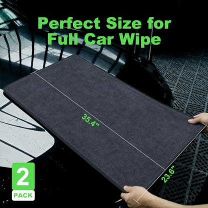 Car Drying Towels (New Car Towels - Dark Grey / 35.4"x23.6" - 2pcs)