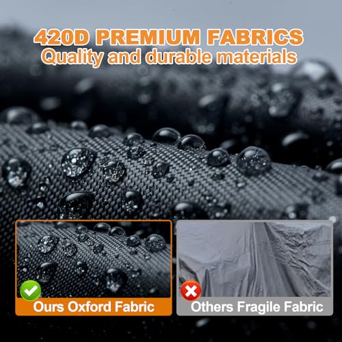 ATV Cover 420D Waterproof Heavy Duty 4 Wheeler Cover for Honda XL (Black & Orange / XL-82.7''L x 47.2''W x 45.2''H)