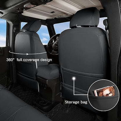 Wrangler JK Seat Covers Custom Fit for Jeep Wrangler (Black / 13-17 JK 2/4 Door Front)
