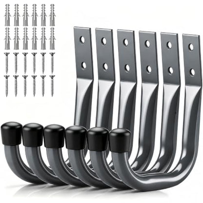 6 Pack Heavy Duty Metal Wall Hooks (4.72in x 3.5in(L x W) (6PCS) / Gray)