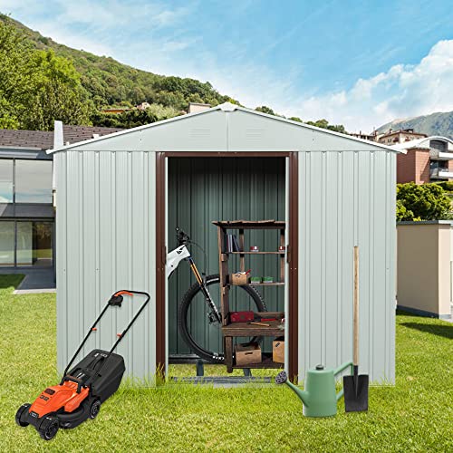 6x5 FT Outdoor Storage Shed (6x5 FT/No Window / White)