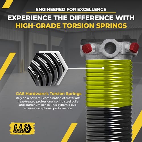 Garage Door Torsion Spring 207x1.75x24 Includes 1” Steel Bearing (207x1.75x24 / Black Cone (Right Side))