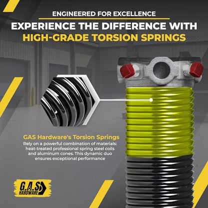Garage Door Torsion Springs 207x2x20 Includes 1” Steel Bearing (207x2x20 / Pair)