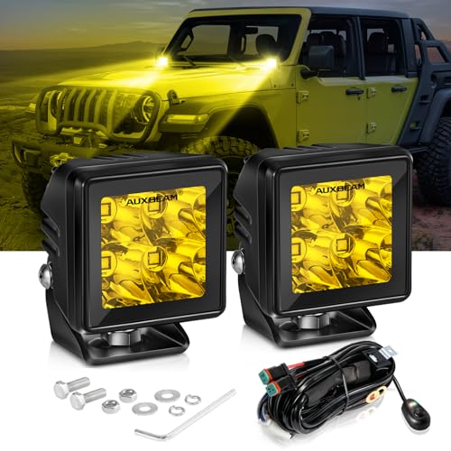 LED Pods 2 Inch Amber Fog Offroad Cube Lights Focused Spotlights (2 Inch Amber Led Light Pod（ZD000812-VES）)