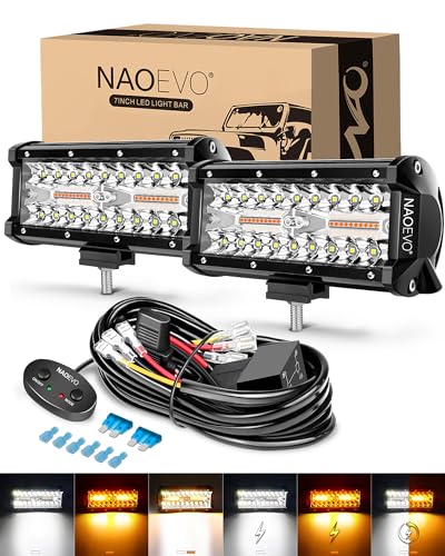 7 Inch LED Light Bar (White&Amber 6 Modes)