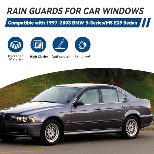 4pcs Window Visors Rain Guards for 1997 (1997-2003 5-Series/M5 E39)