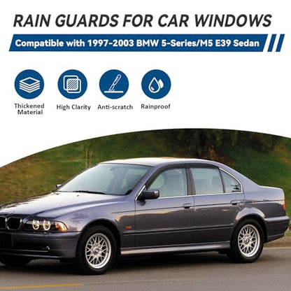 4pcs Window Visors Rain Guards for 1997 (1997-2003 5-Series/M5 E39)