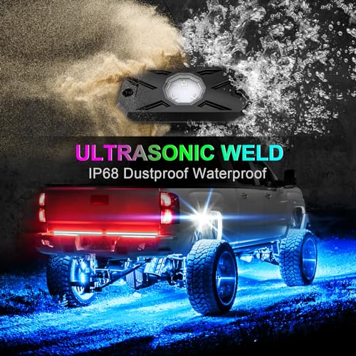 10 Pods LED Rock Lights for Trucks with APP (10 Pods / RGB 3LED)