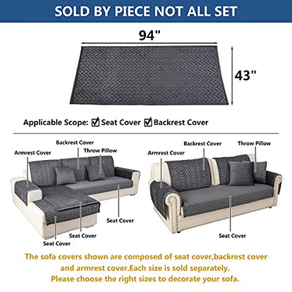 Couch Cover Sectional Couch Covers (43''x94''/Rectangular / Dark Gray)