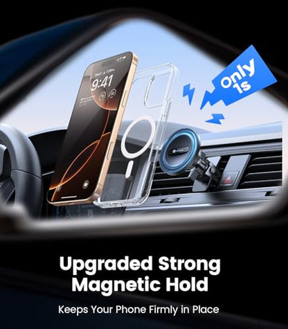 for MagSafe Car Mount [Upgraded Strong Magnetic & Won't Break Vent] (Jet Black)