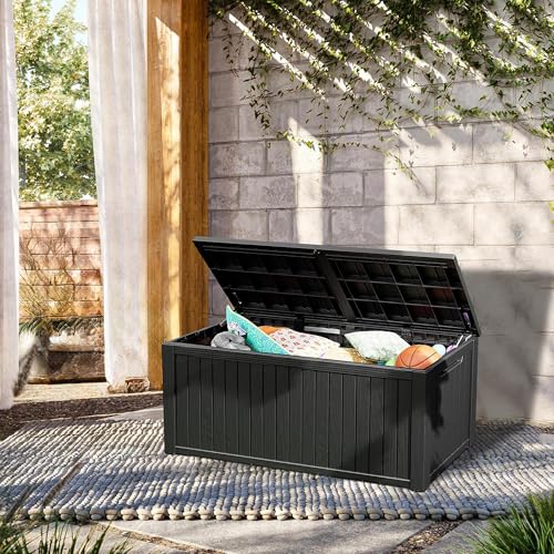 300 Gallon Resin Outdoor Storage Box (Black / 270 gallons)