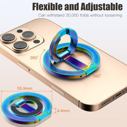 Magnetic Phone Ring Grip for MagSafe Compatible with iPhone17 (Colorful)