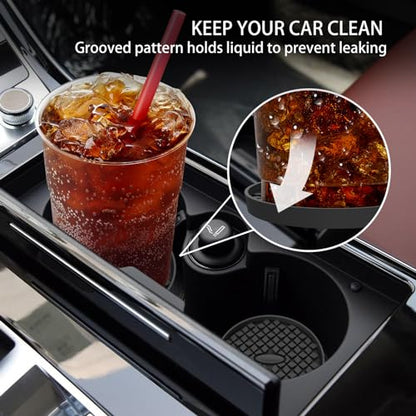 Car Cup Coasters [4 Pack] Silicone Car Coasters (4 Pack-black)