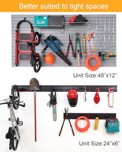 Slatwall Panels Garage Tool Organizer Wall Mount Garage Slat Wall Storage Systems (White / 2pcs-2ftx0.6ft)