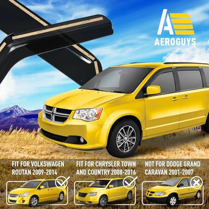 Extra Durable Window Deflectors in (For Dodge Grand Caravan 08-20)