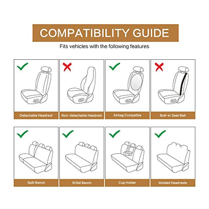 Leather Car Seat Covers Full Set (BLACK LINE / FULL SET)