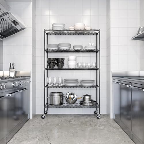UltraDurable 5 (Black / 5-Tier Shelving, 48" W x 18" D)