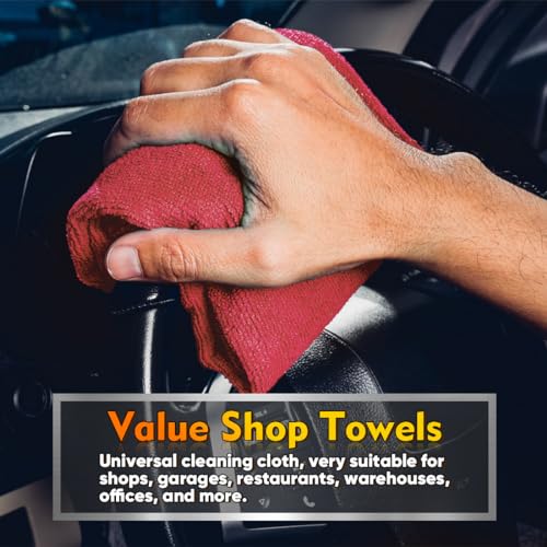 Microfiber Cleaning Cloth 100 PK (Red / 11.5 x 11.5 Inch)