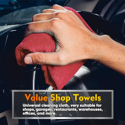 Microfiber Cleaning Cloth 200 PK (Red / 11.5 x 11.5 Inch)