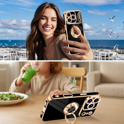 Designed for iPhone 17 Pro Max Case with Ring Stand Slim Black (Black / 6.9'' iPhone 17 Pro Max)