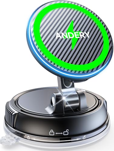 Only for iPhone Magsafe Car Mount Charger [15W Fast Wireless Charge (Carbon Fiber)
