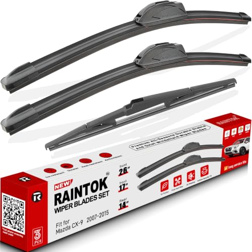 3 Pack Windshield Wiper Blades Replacement for Mazda CX9 CX (26"+17"+14")