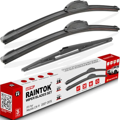 3 Pack Windshield Wiper Blades Replacement for Mazda CX9 CX (26"+17"+14")