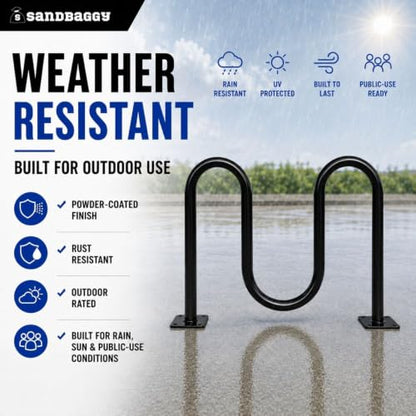 Commercial Dual Loop Wave Bike Racks (Dual Loop - 5 Bike Capacity)