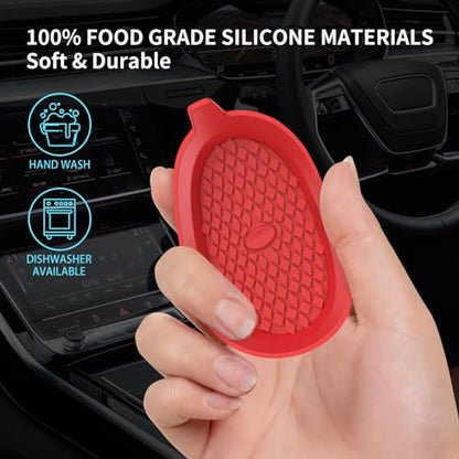 Car Cup Holder Coasters [4 Pack] Silicone Cups Mats (4 Pack-red)