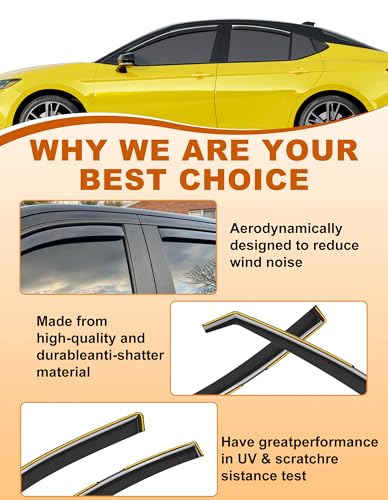 in Channel Window Visors Rain Guards for Toyota Camry 2025 2026 (Fit for 2025-2026 Toyota Camry)