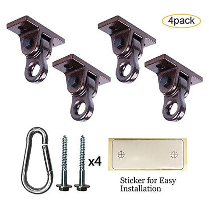 Heavy Duty Bronze Swing Hangers Screws Bolts Included Over 5000 lb Capacity Playground Porch Yoga Seat Trapeze Wooden Sets Indoor Outdoor (4 Pack / 4 Packs Bronze)