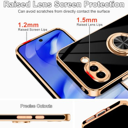 for Google Pixel 9A Case with Ring Stand Black (Black / 6.3'' Pixel 9A)