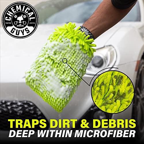 Chenille Microfiber Wash Mitt for Cars (Green / 2 Pack)