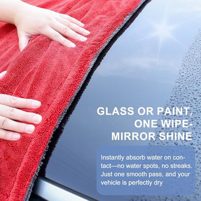 2 Pack XL Car Drying Towel (Gray-red)