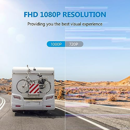 2 Magnetic Solar Wireless Backup Camera with 7" 1080P IPS DVR Monitor (7 inch - 2 cameras)