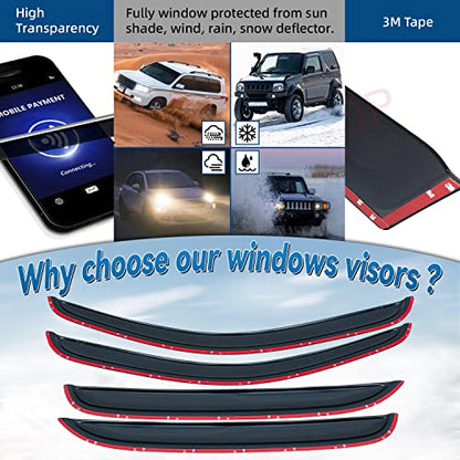 4pcs Window Visors Rain Guards for 07 (for 2007-2014 Chevy & GMC)