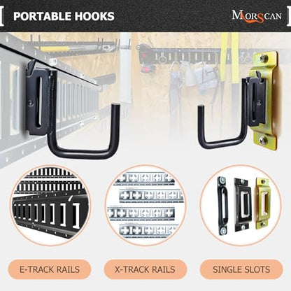 10-Pack 2-Inch J Hooks for E-Track and X-Track Rails (2" Deep - 10P)