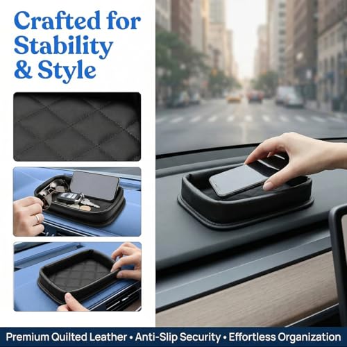 Car Dashboard Storage Tray (Leather)