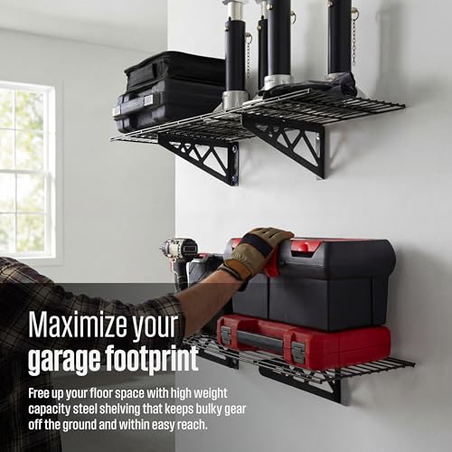 Steel Garage Wall Shelves 2 (12"x36" (2-Pack) / Hammertone)