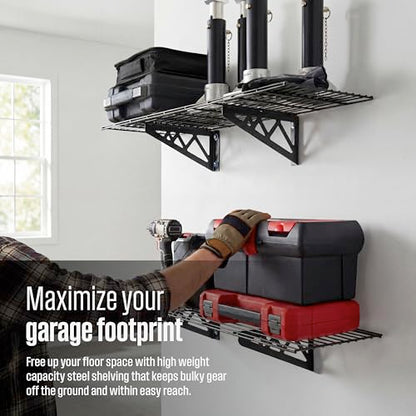 Steel Garage Wall Shelves 2 (12"x36" (2-Pack) / Hammertone)