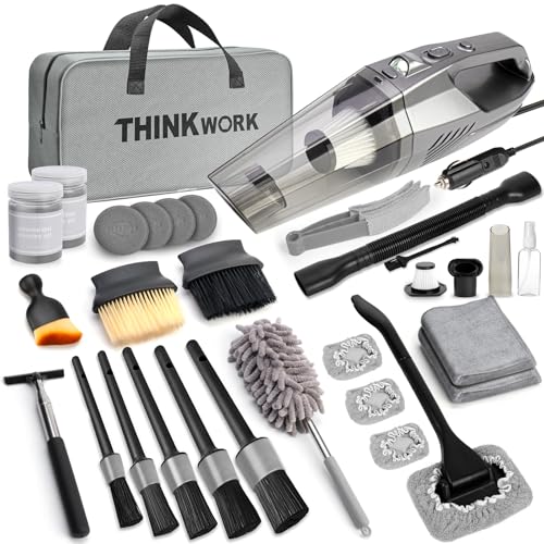 Car Cleaning Kit with High Power Vacuum (Gray)