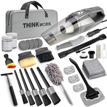 Car Cleaning Kit with High Power Vacuum (Gray)