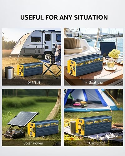 5000 Watt Power Inverter Pure Sine Wave 48V DC to 110V 120V 10000W Peak Heavy Duty Inverter with Remote Control and LED Display (5000W- 48V)